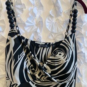 Milano long black and white dress.